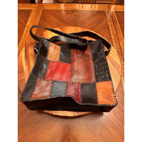 Unbranded Leather Multicolor Patchwork Shoulder Crossbody Bag Purse - Picture 3 of 12